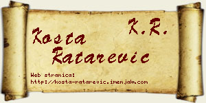 Kosta Ratarević vizit kartica